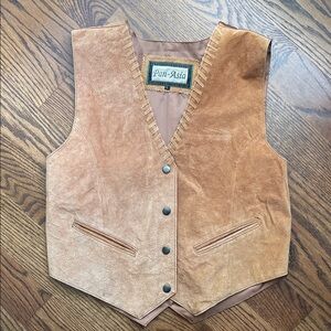 Vintage Suede Vest with Snaps